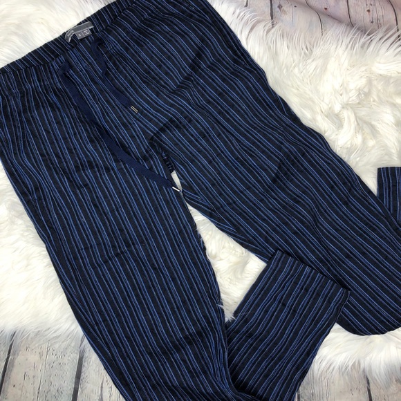 Vince Navy Striped Linen Pants - Picture 1 of 7